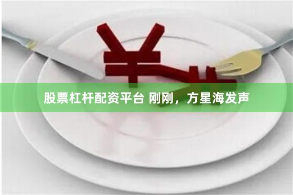 股票杠杆配资平台 刚刚，方星海发声