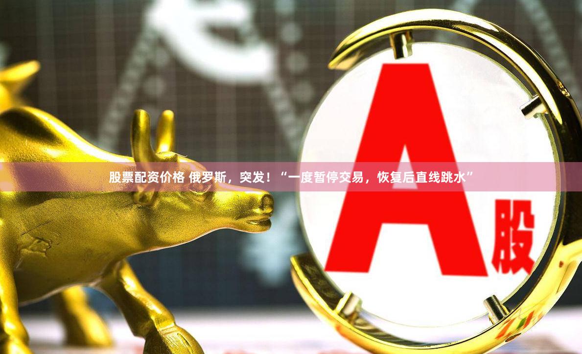 股票配资价格 俄罗斯，突发！“一度暂停交易，恢复后直线跳水”