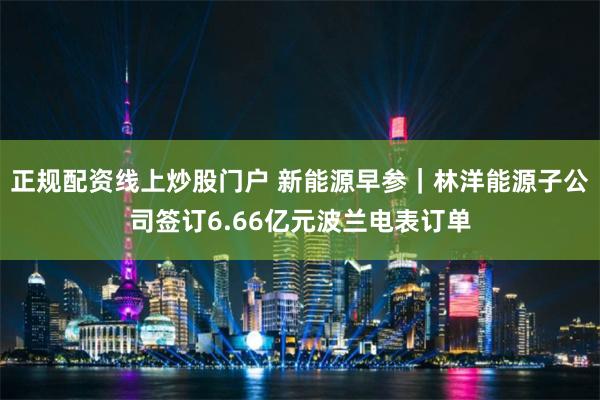 正规配资线上炒股门户 新能源早参｜林洋能源子公司签订6.66亿元波兰电表订单